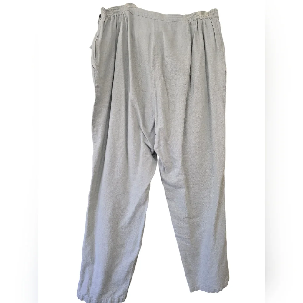 1X/2X Linen 3-piece Outfit: 2x Jacket, 16 Pants & Shorts. Light Blue / Gray - Picture 3 of 9